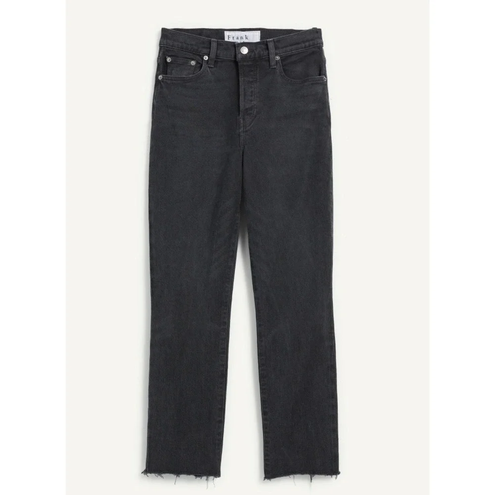 Frank & Eileen CORK Worn Black Raw Hem Straight Leg Jeans Size 32